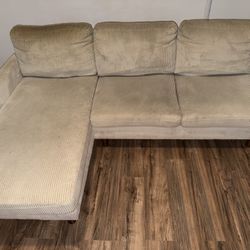 Corduroy Cream Couch 