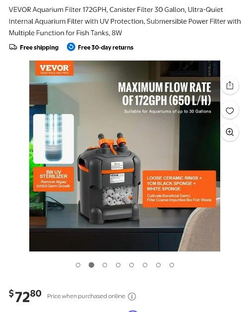 Vevor Canister filter For 20g - 30 Gallons