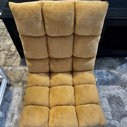 Folding Lazy Gaming Sofa Chair Cushioned tan 