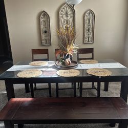 5 Pc dinning Set with Custom Glass 