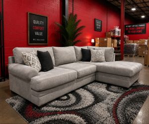 no deposit delivery  Ashley grey sectional couch