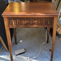Vintage sewing machine And cabinet Mid Century

