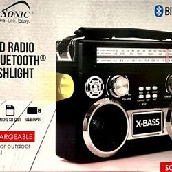 Supersonic SC-1097BT 3 Band Radio With Bluetooth, Flashlight AM/FM/SW