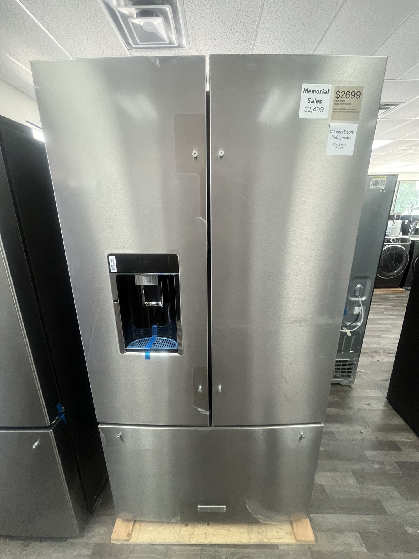 Now Only $2499 Through Memorial Day KitchenAid French Door Counter Depth Fridge