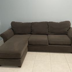  ****PRICE REDUCED Haverty’s  2 Piece Reversible Fabric Sectional With Matching Chair & Ottoman****