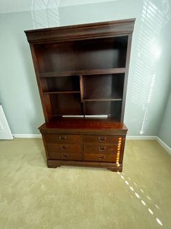 Desk and Bookshelf Dresser Set