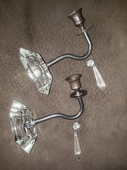Antique crystal candelabra sconces/fixtures