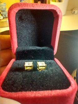 Princess Cut Moissanite Earrings Silver/Gold 1.0CT