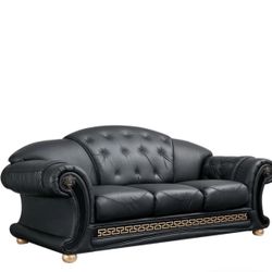 Versace Italian Leather Classic Sofa And Loveseat