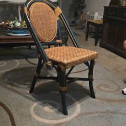 Green And Gold Wicher Chair