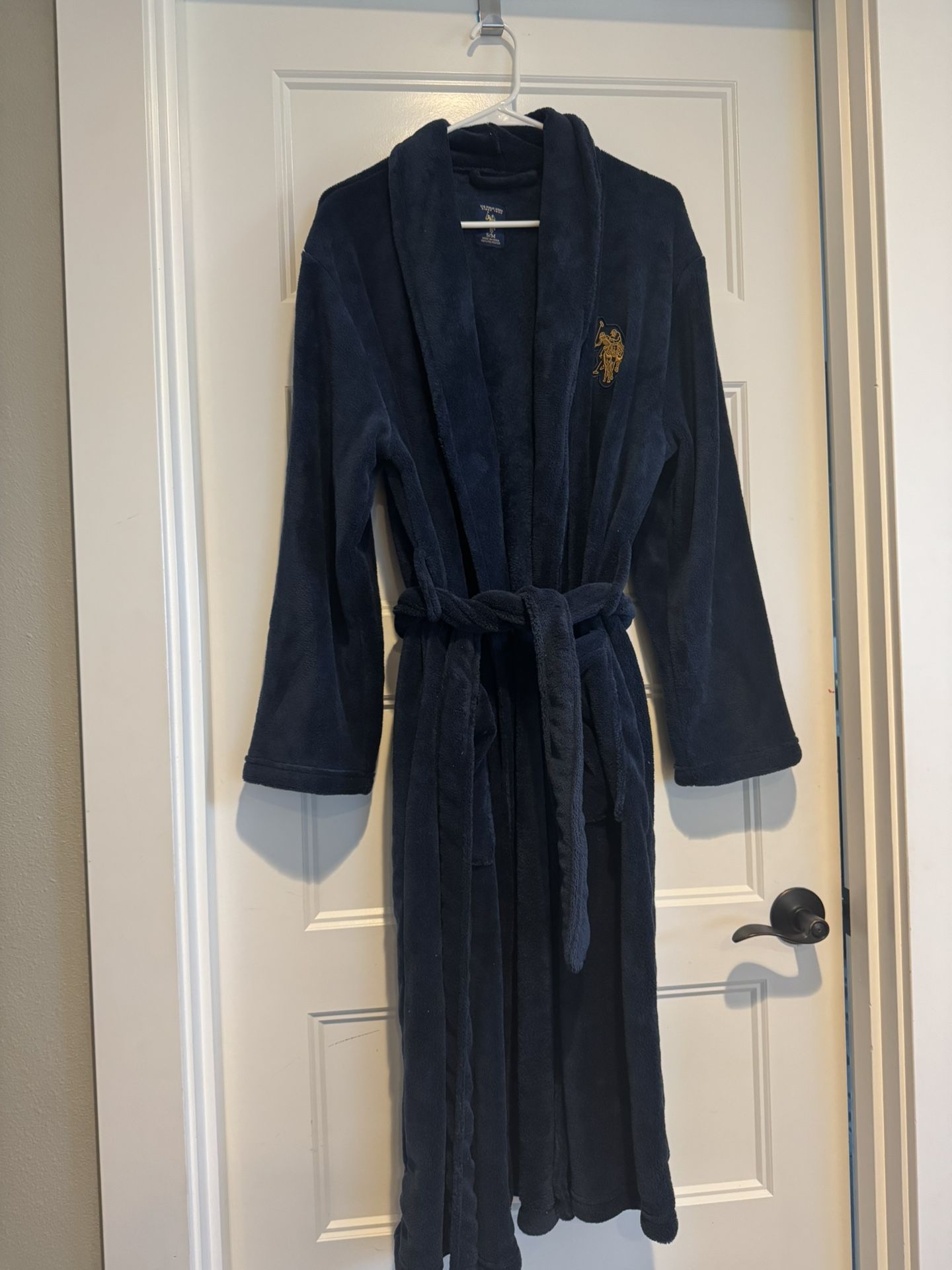 Men’s Navy Blue Plush Bathrobe S /M