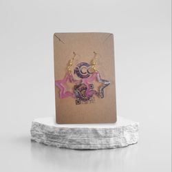 Glow-in-the-Dark Cosmic Star Resin Earrings