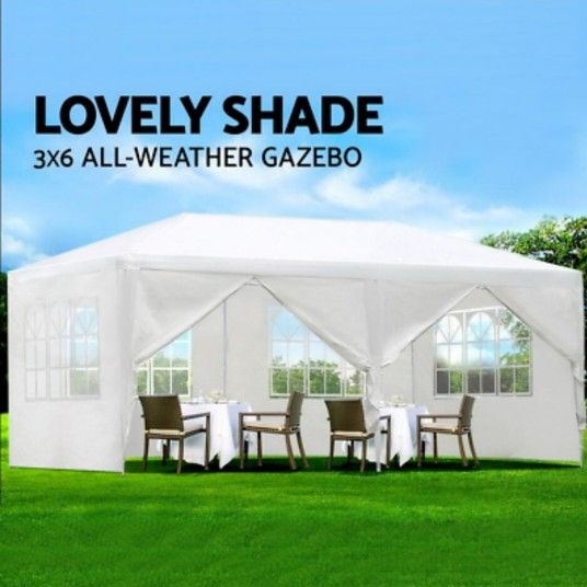 10'x20' Outdoor Canopy Tent. W ('hite Gazebo Pavilion with 6 Side Walls/'1