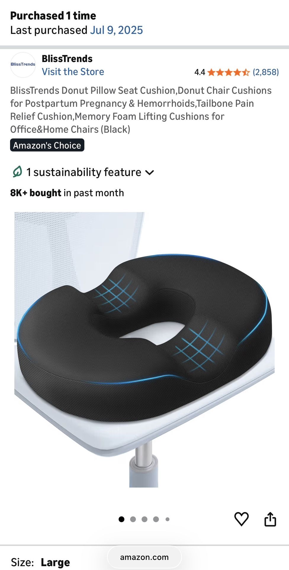 $10 Donut Pillow for Office Chair, Car, etc. | Removable Cover