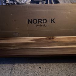 New Nordik Large Dual Monitor Riser for 2 - Premium Handmade Hardwood Acacia Computer - Laptop TV Stand