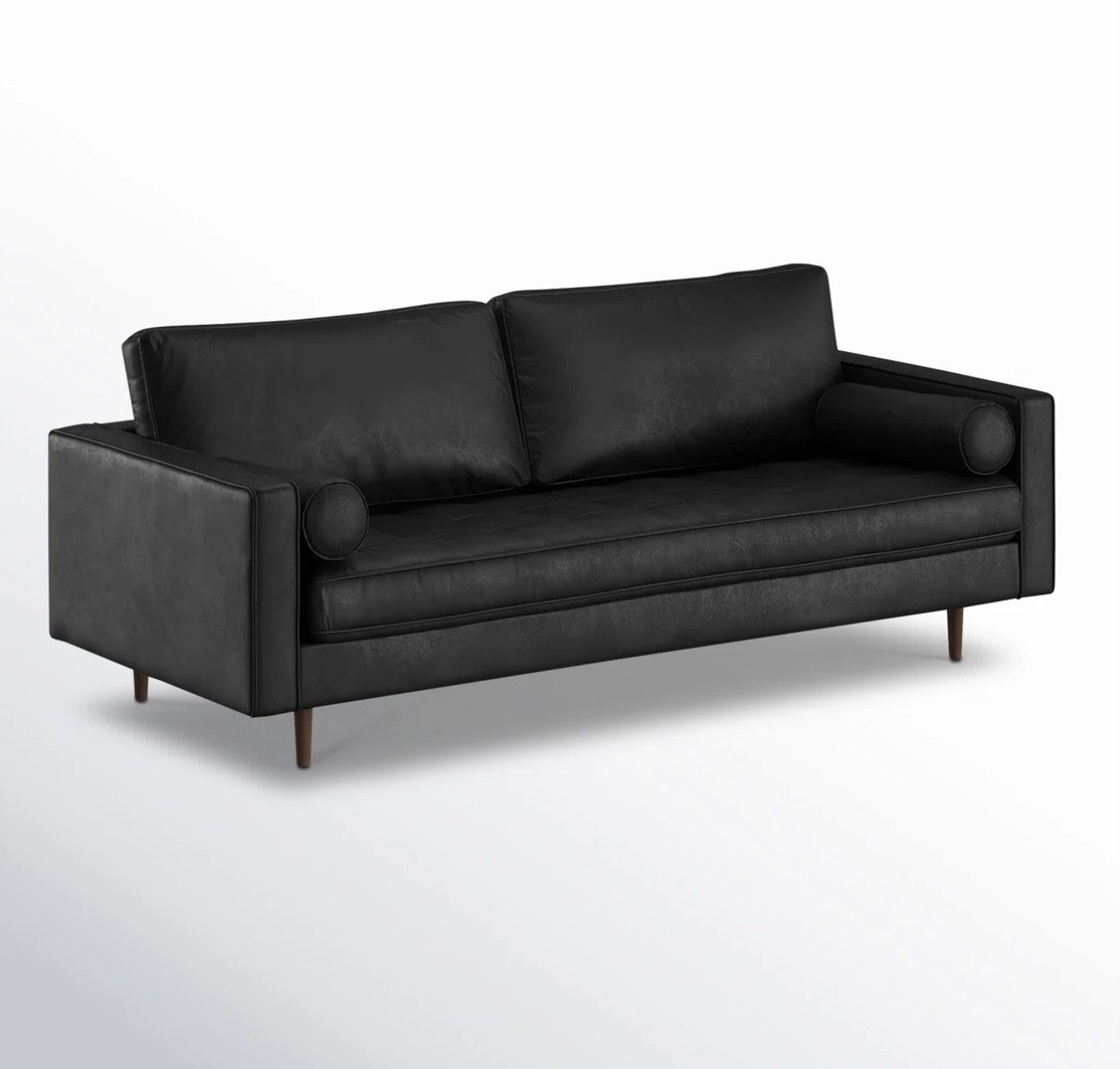 All Modern Geo 84" Genuine Leather Sofa - New “open box” - Black - $1499 Retail - Delivery Available