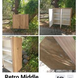 Solid Wooden Retro Middle Century Cabinet 