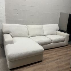 White Plush Sectional 