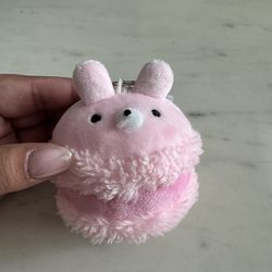 Pink Bunny Macaroon Plush Keychain