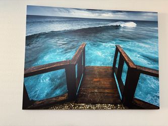 “Jump into Paradise” Ocean Wave Canvas Wall Art Print