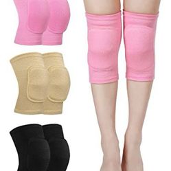 “New”3 Pk Knee pads (sz Med)pink/black/beige (non Slip)volleyball,dance,yoga,etc.(retail$49)