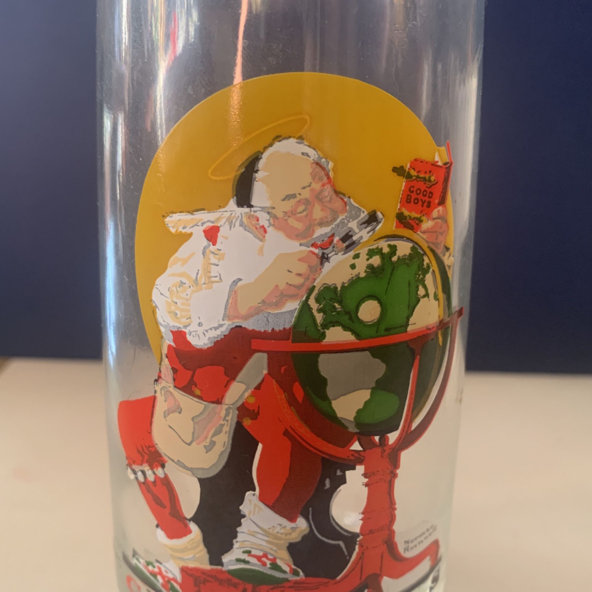 Vintage Coca-Cola 1926 Norman Rockwell Santa Glass