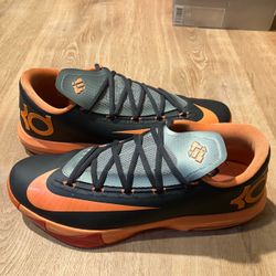 Nike KD 6 Neutral Anthracite Black Orange CLEAN OG RARE 599424-007 Men Size 10.5