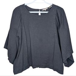 Levi's Lucy Wing Top Black Textured Cotton Women's