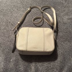 Fossil White Leather Over the Shoulder Crossbody  Bag Small 