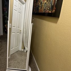 Mirrored Jewelry Cabinet Armoire New 