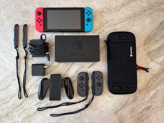 Nintendo Switch V1 Unpatched HAC-001 + Extra Joy-Cons, Dock & Case