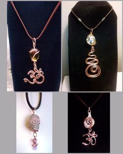 Handcrafted Copper Wire Pendants