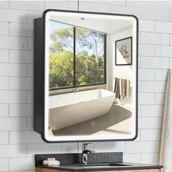 New 24 x 30 Inch LED Lighted Bathroom Medicine Cabinet with Mirror, Surface led Medicine Cabinet