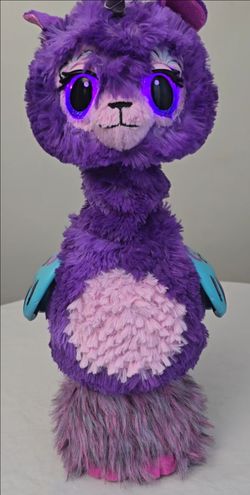 Hatchimals Llamacorn Toy Extend Neck Talking Changing Eye Lights Purple Pink