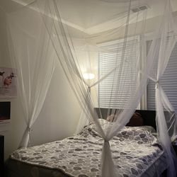 White Sheer Bed Canopy