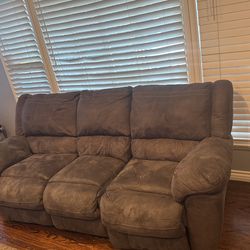 Two Brown Reclineing Sofas  