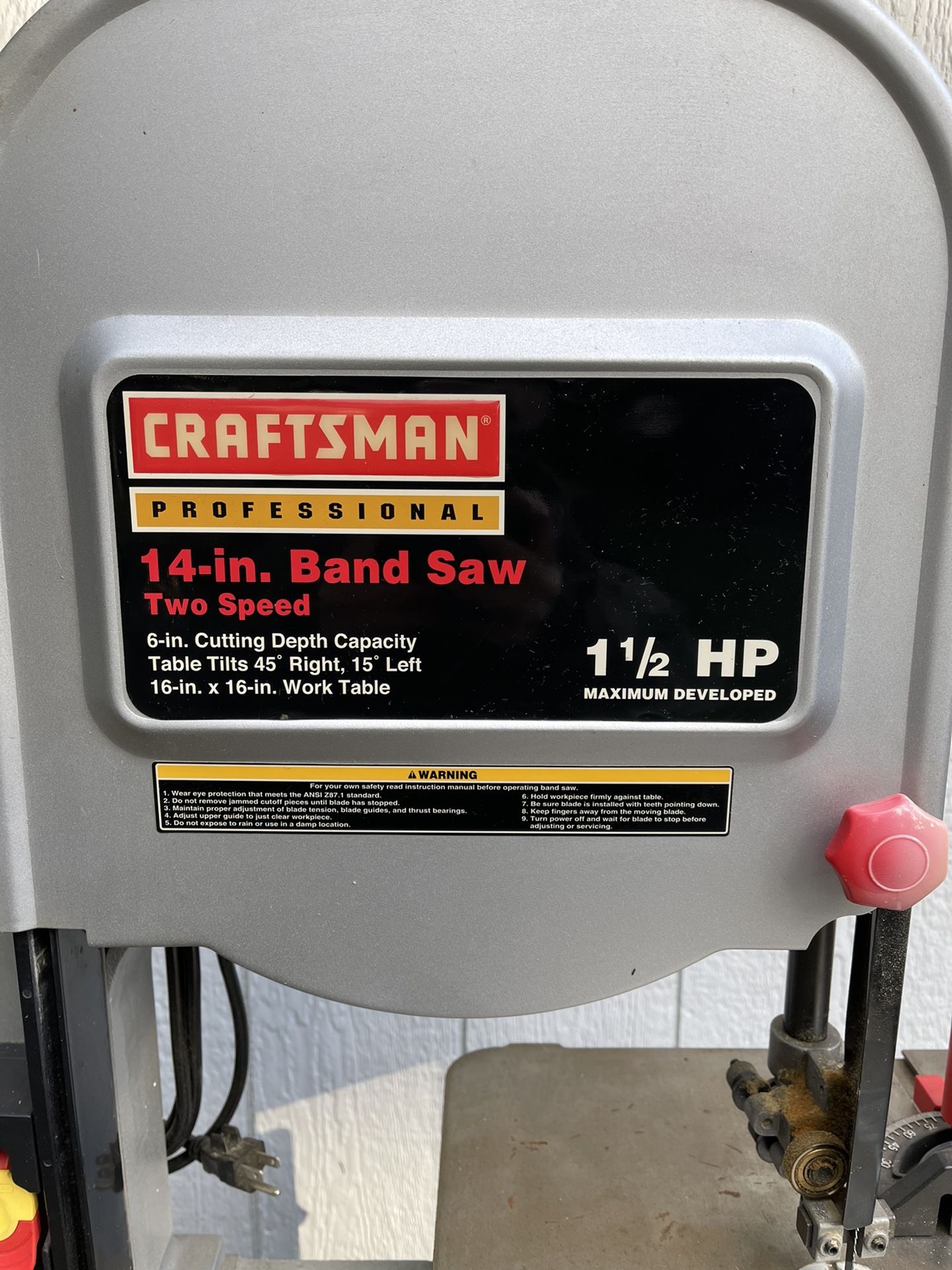 Craftsman professional 14” bandsaw 1.5HP for Sale in Spanaway, WA OfferUp