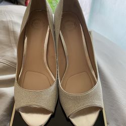 Silver Open Toe Heels 