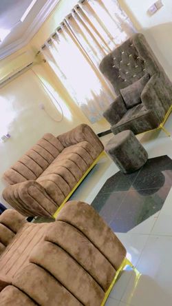 Velvet Sofa Set with Accent Chair