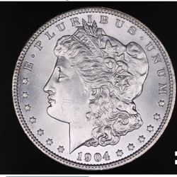 1904 o GEM BU +++++ MORGAN SILVER DOLLAR COIN