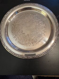 Silver-Plated Engraved Decorative Tray