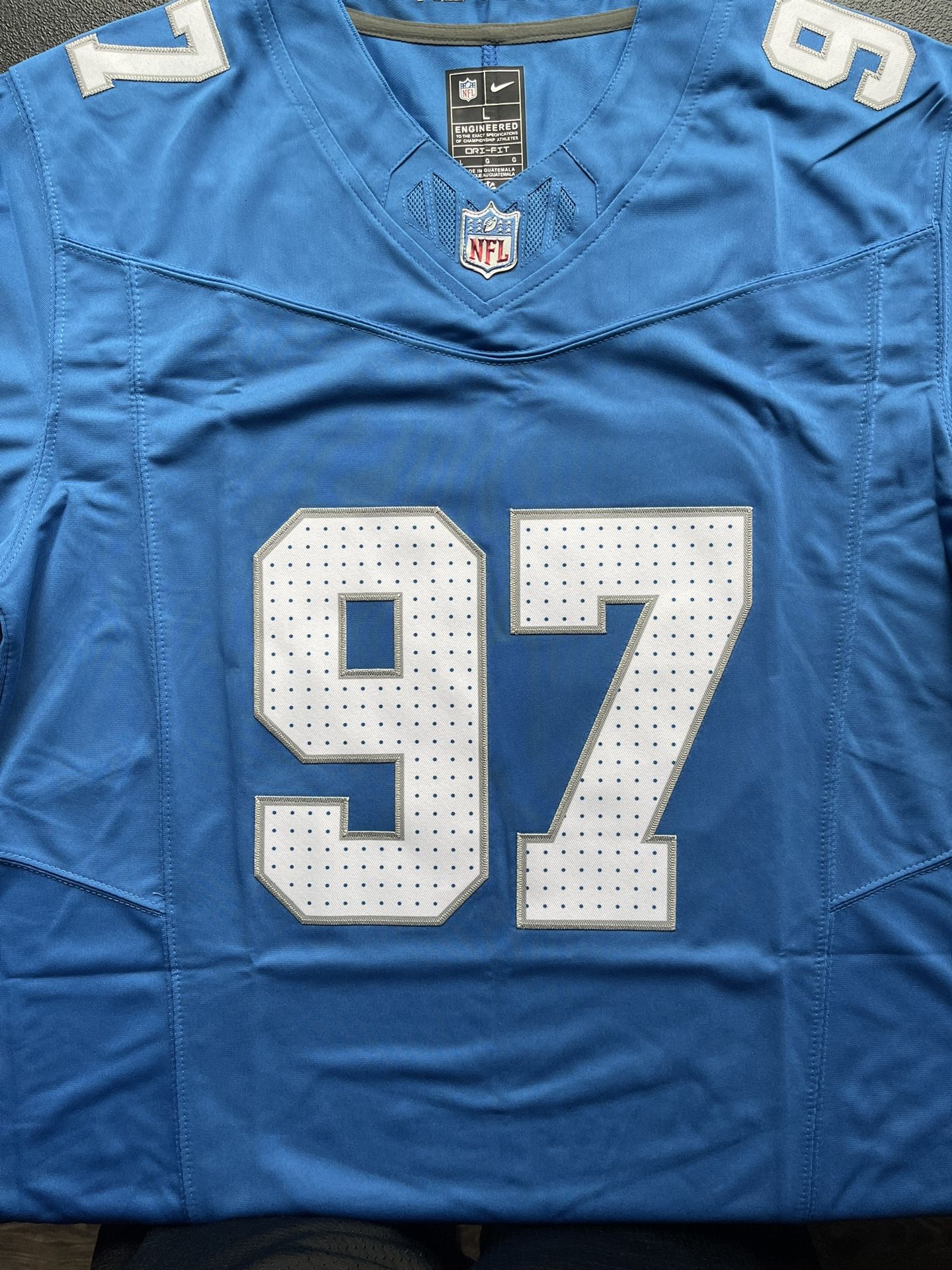 Detroit lions Blue #97 Hutchinson Jersey 