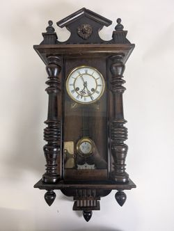 Antique Dark Wood Grandfather Clock