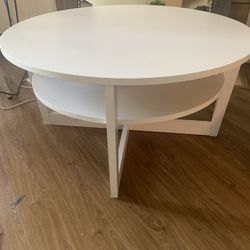 White Coffee Table W/Storage