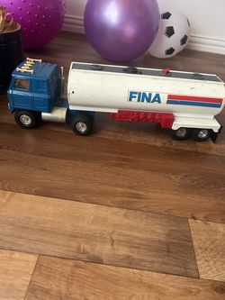 Vintage FINA Toy Semi Tanker Truck