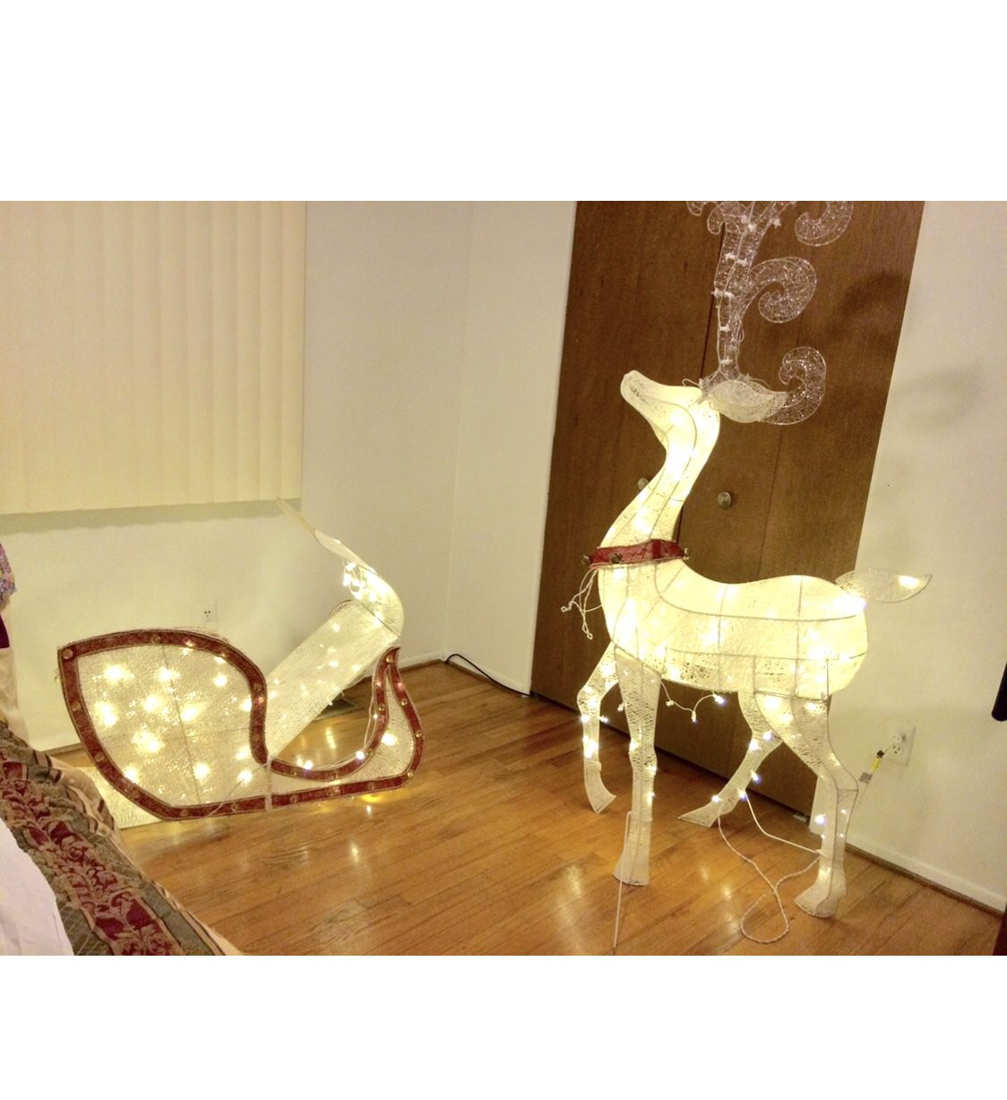 Reindeer and Sled Lights Up Yard Decor 