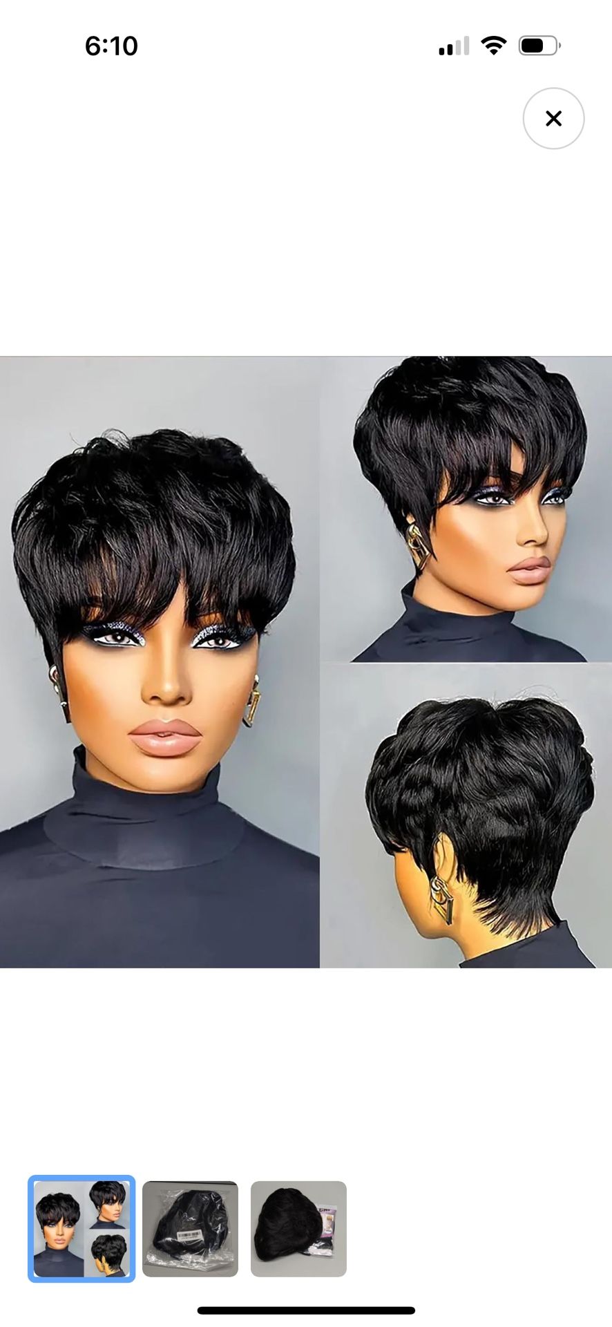 Pixie Cut  Short Wigs Human Hair With Bangs 