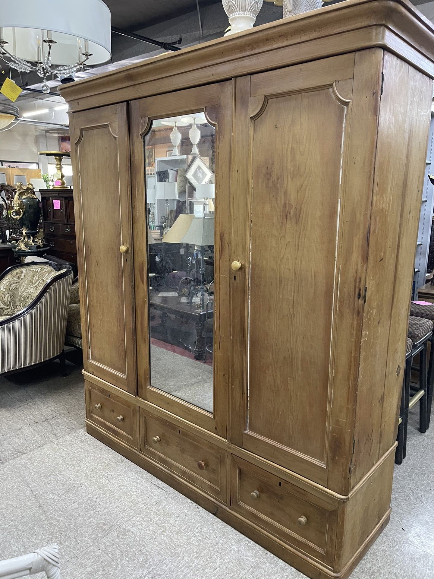 50% OFF Large rustic farmhouse pine storage cabinet