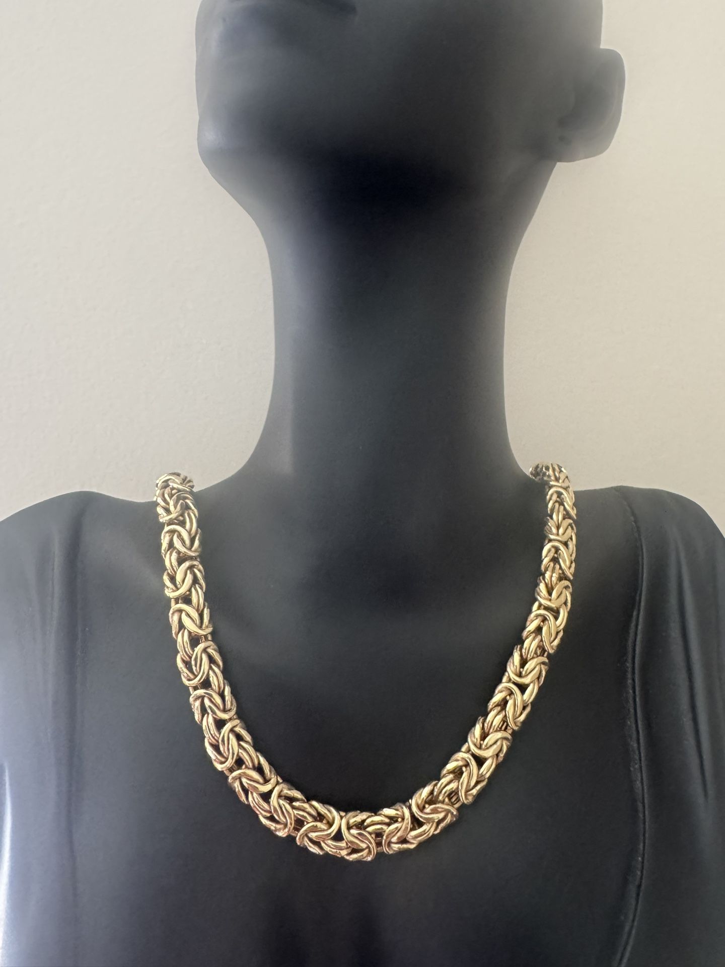 Gold Plated Sterling Silver Byzantine Necklace