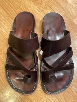 Mens Jerusalem Sandals Handmade Leather Slide Sandals